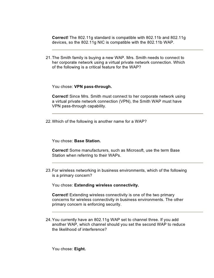 Wireless Networking Final Exam Results