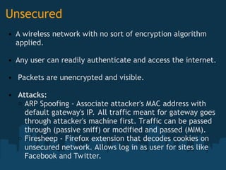 Unencrypted Packet Example Wireless Networking Security Presentation.ppt