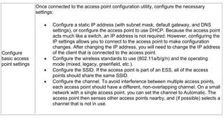 WIRELESS NETWORKS DEVICES CONFIGURATION. | PPTX