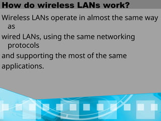Wireless Networks.ppt- overview of Wireless LANS | PPT