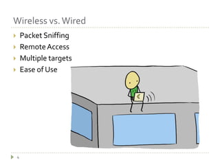 Wireless vs. Wired4Packet SniffingRemote AccessMultiple targetsEase of Use