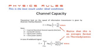 P h y s i c s R u l e s


This is the best result under ideal conditions
Notice that this is
an entropic format
vis Thermodynamics
bits/s
bits/s
 