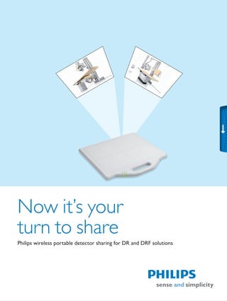 Now it’s your
turn to share
Philips wireless portable detector sharing for DR and DRF solutions
 