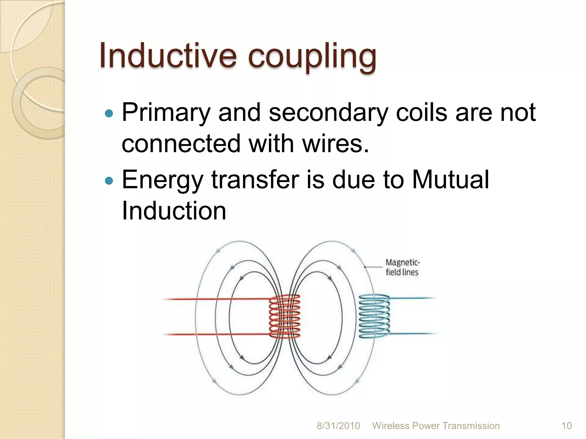 Types and Technologies of WPTNear-field techniquesInductive Coupling