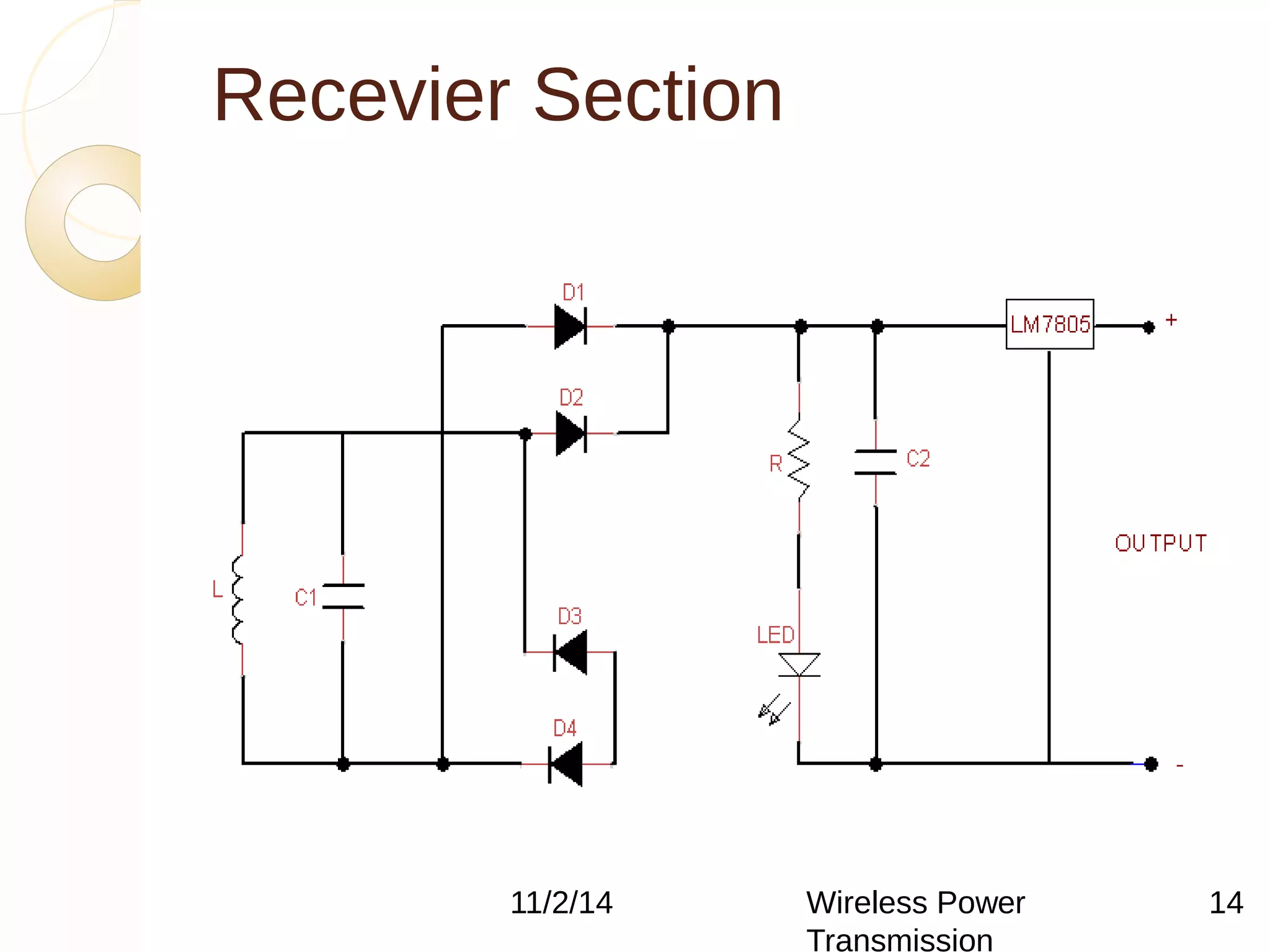 Recevier Section 
11/2/14 Wireless Power 
Transmission 
14 
 