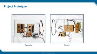 13
Project Prototype
Transmitter Receiver
WIRELESS POWER TRANSMISSION
 