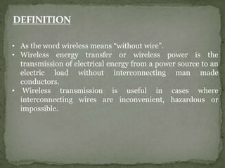 Wireless power transmission ppt