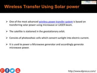 Wireless Power Transmission Using Solar Power System | PPTX