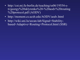 Wireless routing protocols | PPT