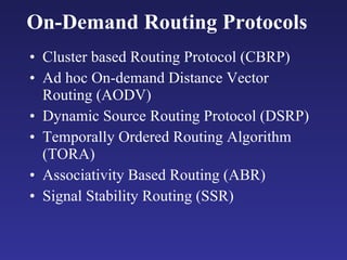 Wireless routing protocols | PPT