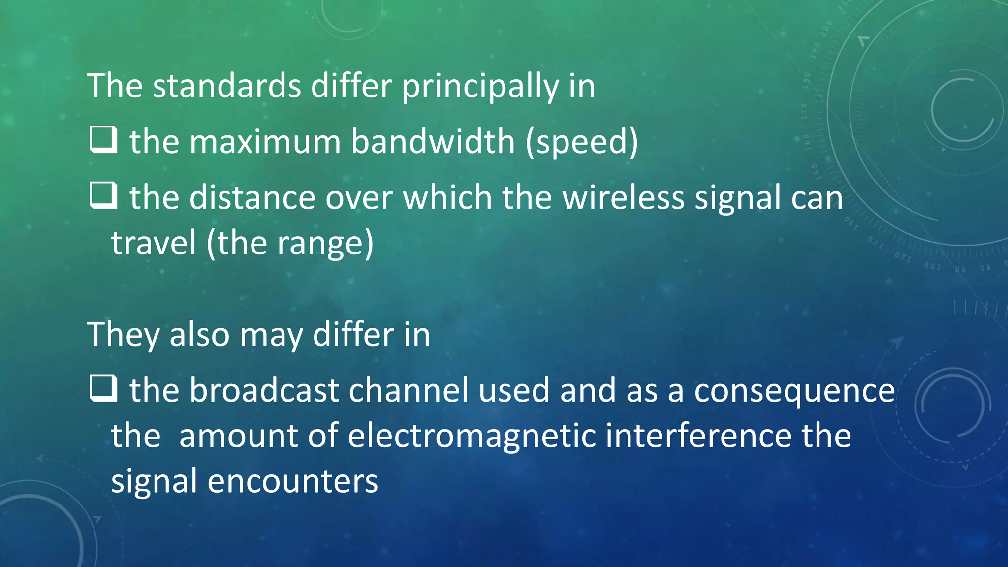 Wireless Standards & Technologies | PPTX