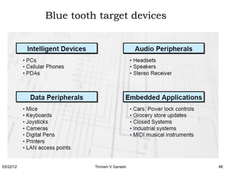 Blue tooth target devices




03/22/12             Tinniam V Ganesh   48
 