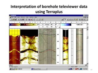 Interpretation of borehole televiewer data
using Terraplus
13
 
