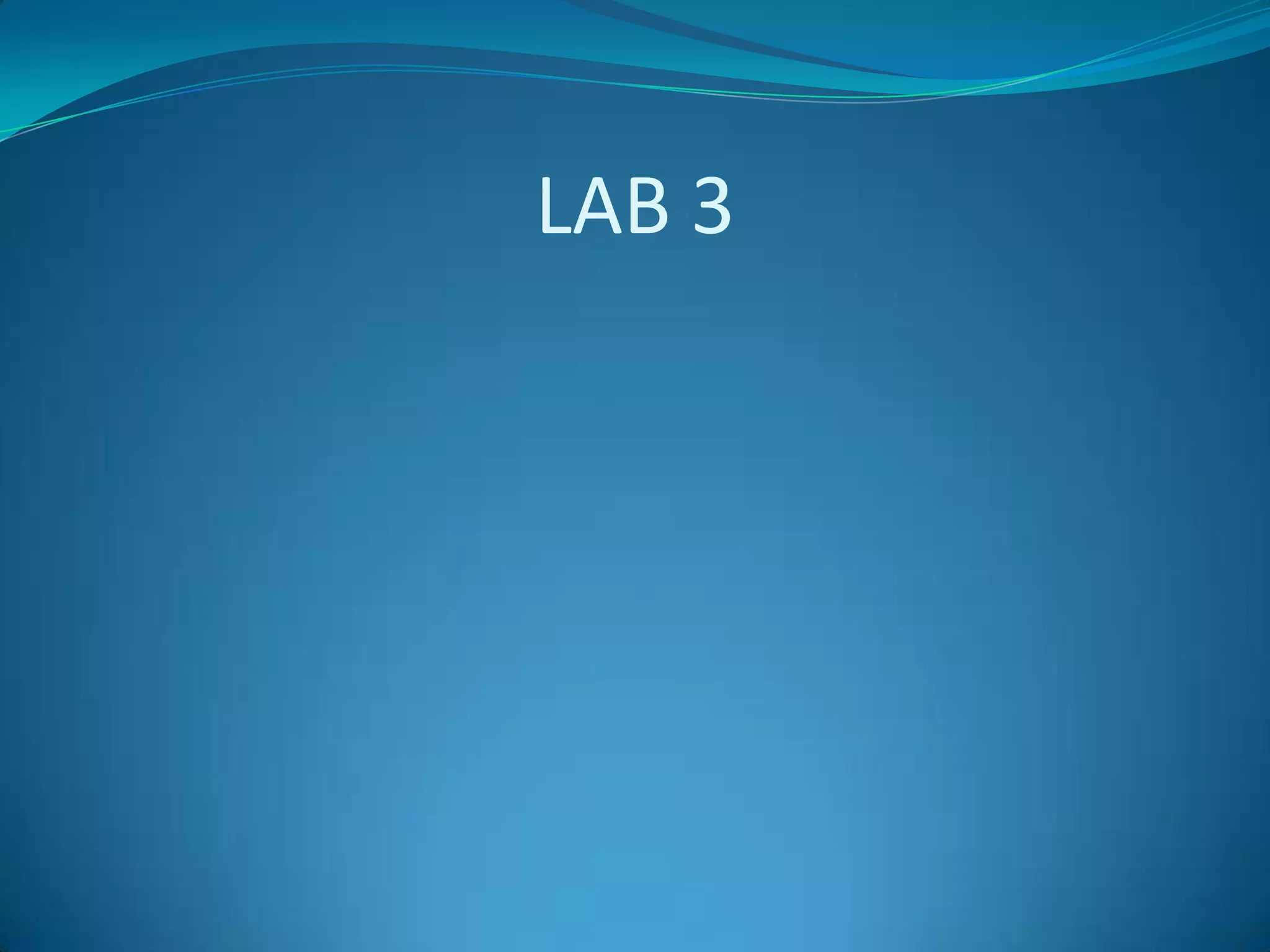 LAB 3
 