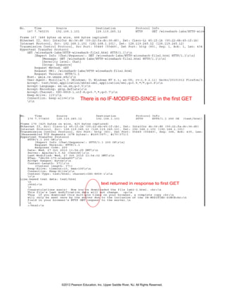 There is no IF-MODIFIED-SINCE in the first GET
text returned in response to first GET
©2013 Pearson Education, Inc. Upper Saddle River, NJ. All Rights Reserved.
 