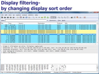 Display filtering-  by changing display sort order 
