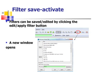 Filter save-activate Filters can be saved/edited by clicking the edit/apply filter button A new window  opens 