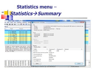 Statistics menu  –    Statistics  Summary 