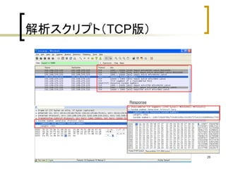 26 
解析スクリプト（TCP版） 
Response 
 