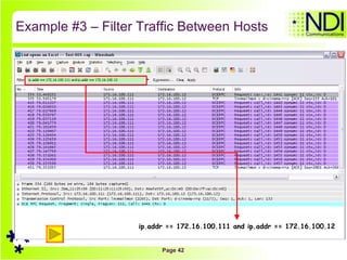 Example #3 – Filter Traffic Between Hosts ip.addr == 172.16.100.111 and ip.addr == 172.16.100.12 