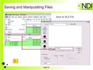Saving and Manipulating Files Save to XLS file 