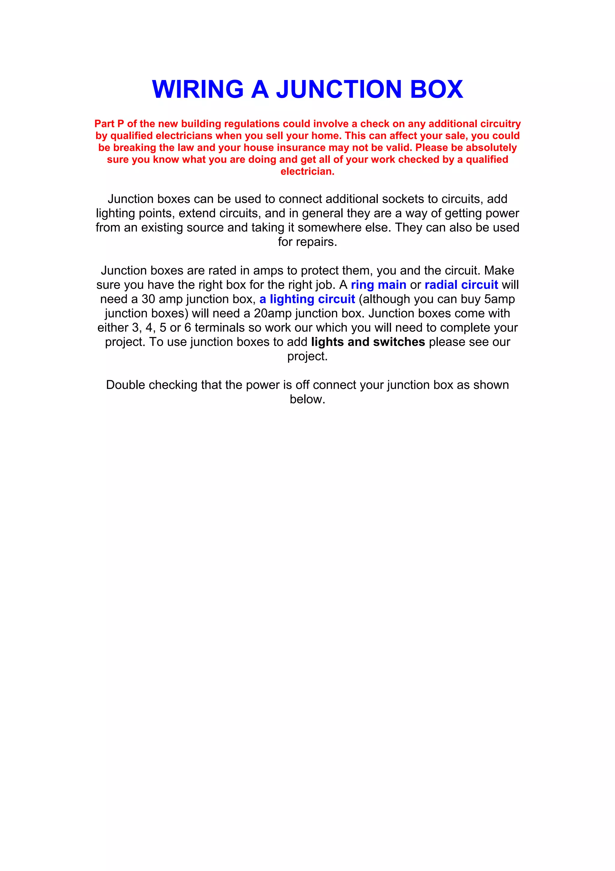 J Box Rules Wiring a junction box | PDF