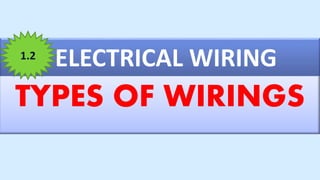 ELECTRICAL WIRING
TYPES OF WIRINGS
1.2
 