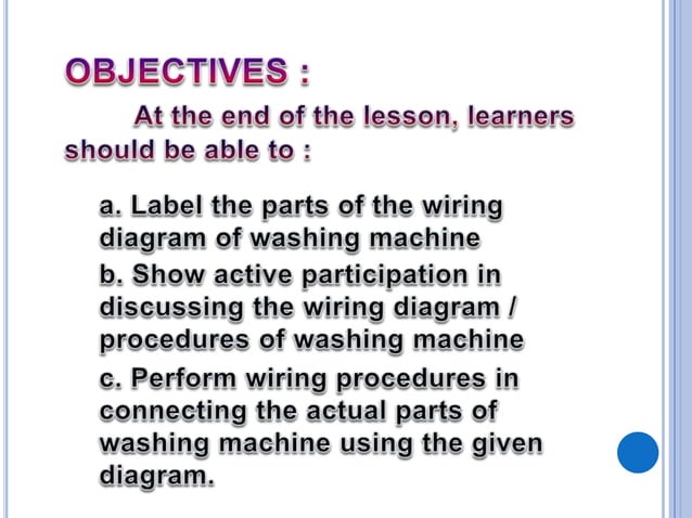 Wiring Diagram and Assembly Procedure of Washing Machine | PPTX | Home ...