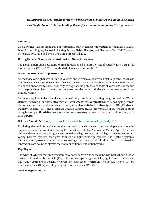 Wiring harness standards for automotive