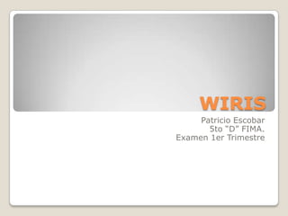 WIRIS Patricio Escobar 5to “D” FIMA. Examen 1er Trimestre 