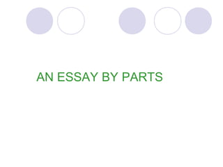 AN ESSAY BY PARTS 
 