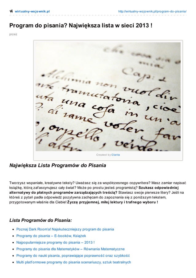 Program do pisania? Największa lista w sieci 2013 ! | PDF