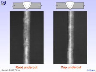 M.S.Rogers
Copyright © 2003 TWI Ltd
Cap undercut
Root undercut
 