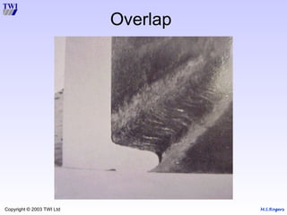 M.S.Rogers
Copyright © 2003 TWI Ltd
Overlap
 
