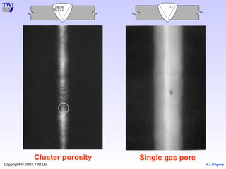 M.S.Rogers
Copyright © 2003 TWI Ltd
Single gas pore
Cluster porosity
 