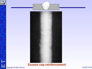 Faisal Yusof
TE
Copyright © 2003 TWI Ltd
Excess cap reinforcement
 
