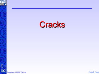 Faisal Yusof
TE
Copyright © 2003 TWI Ltd
CracksCracks
 