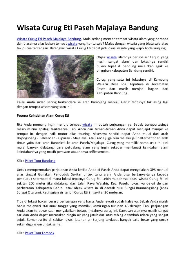Wisata Curug Eti Paseh Majalaya Bandung