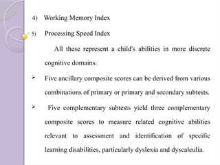 Working Memory Index Example WISC-V. for understanding and mutual learning | PPTX