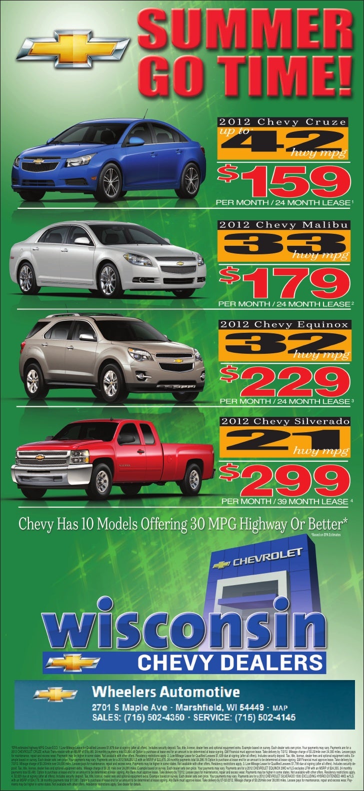 Chevrolet Dealer Presents Specials on Chevrolet Vehicles Wisconsin
