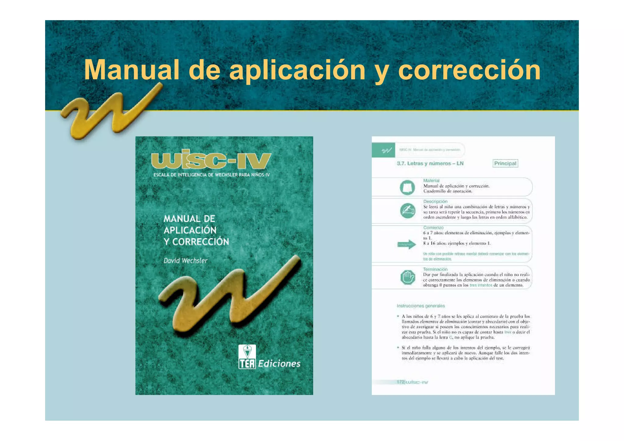 Manual de aplicación y corrección
 