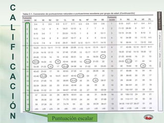 C
A
L
I
F
I
C
A
C
I
Ó
N   Puntuación escalar
 