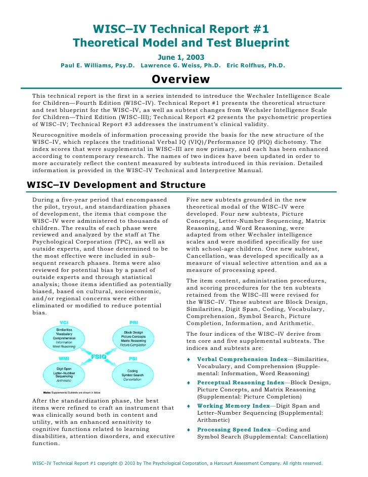 wais iv report template wisciv tech report1 1 wais iv report template wisciv tech report1 1