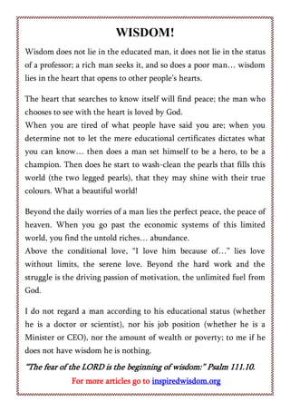Wisdom | PDF