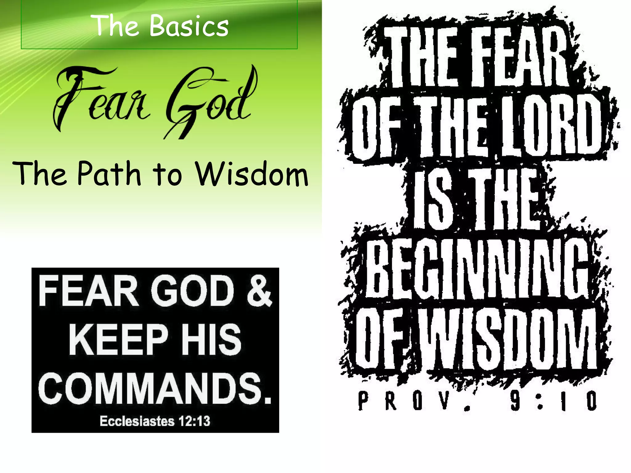 The Path to Wisdom
The Basics
 