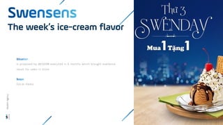 Is proposed by WISDOM executed in 6 months which brought exellence
result for sales in store
Social media
The week’s ice-cream flavor
Wisdom
Agency
 