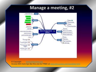 Manage a meeting, #2© Copyright         www.jobsuccess.orgAccess 600 more tips like this one for FREE at www.jobsuccess.org/newsletter.html