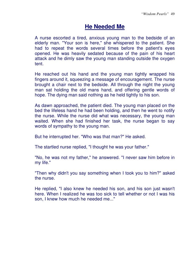 wisdom pearls short inspiring stories encouragement letter to son