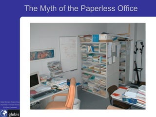The Myth of the Paperless Office




Global Information Systems Group
Department of Computer Science
    ETH Zurich, Switzerland
 