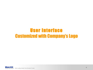 User Interface Customized with Company’s Logo 